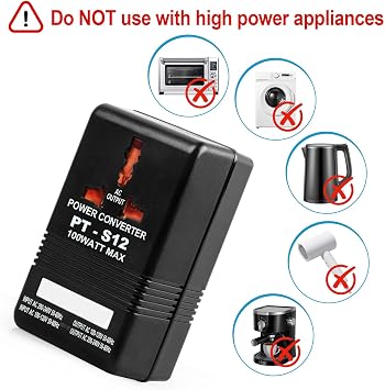 Voltage Converter 110V to 220V Step-Up & Down Power Two-Way Conversion Voltage Converter Transformer for Travel, RV, Camping (Black)