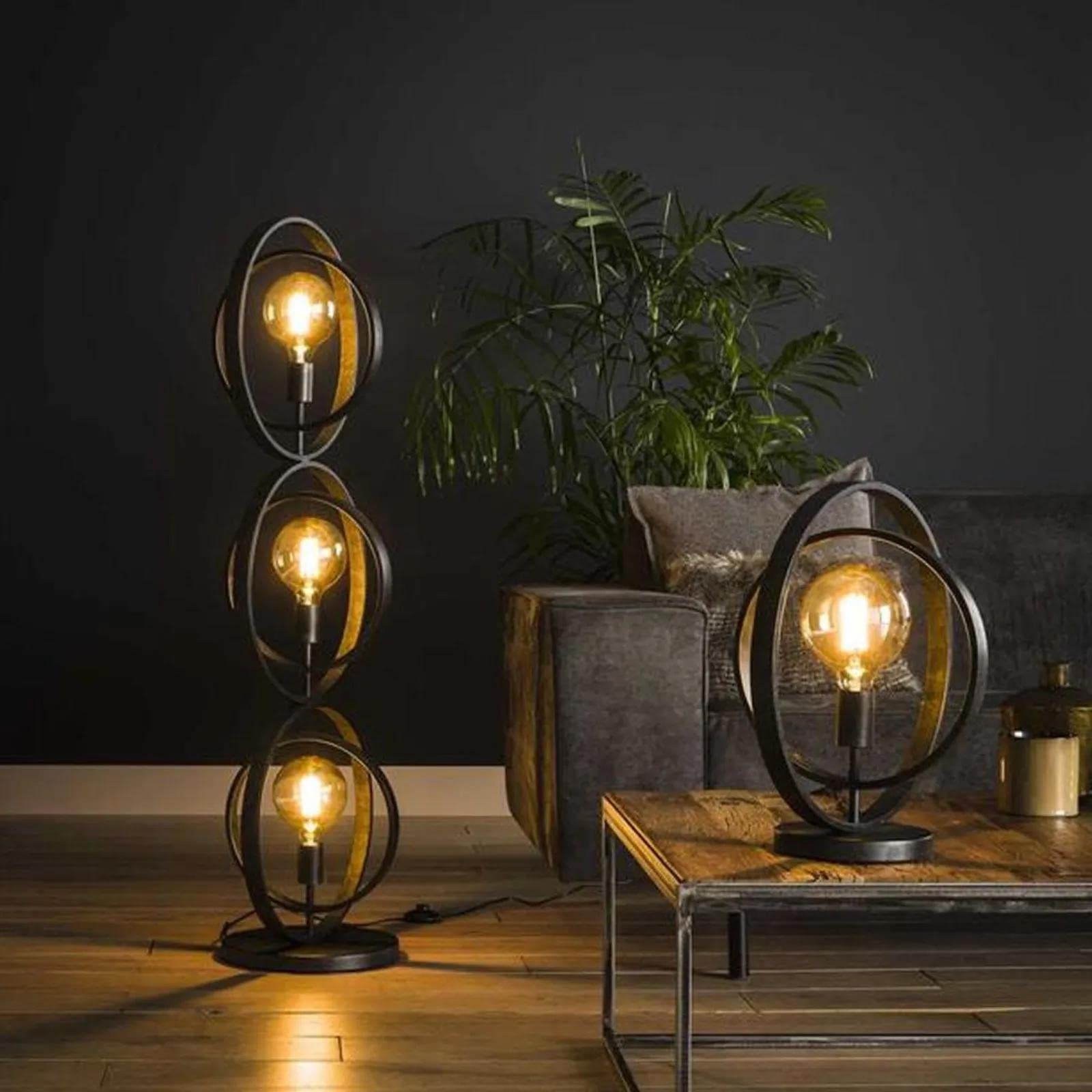 famlights Industrie Tischlampe Henrik Vintage Look/Steampunk Metallgestell Tischleuchte Tischlampe E27 / Metall Wohnzimmerlampe Nachttischlampe Vintage Landhaus Industrial Schlafzimmer Wohnzimmer