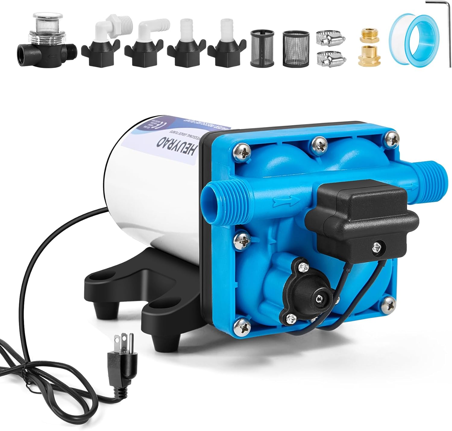 Heuyrao 110V Water Diaphragm Pump 5.5 GPM 70 PSI