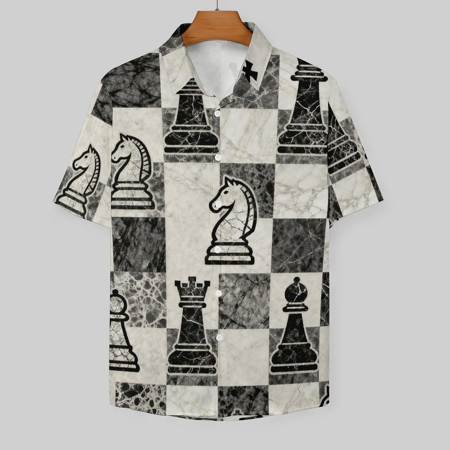 Men's Short Sleeve Shirt Casual Wrinkle Free Button Down Shirts with Pocket Hawaiian Beach Vacation Wedding Tops