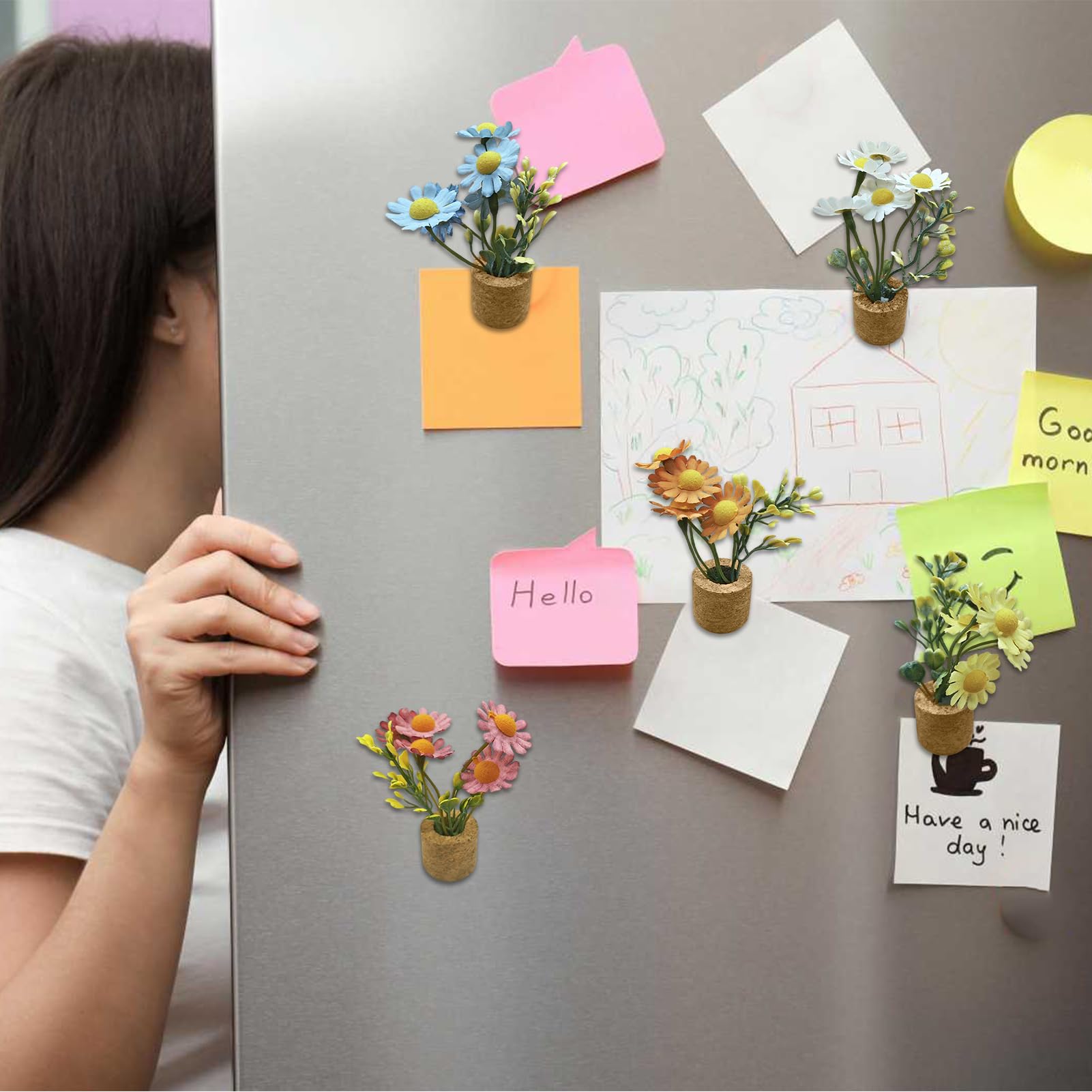 2 Vasi Magnetici Da Frigorifero In Legno – Stile Tubo, Per Fiori Secchi O Piccole Composizioni, Decorativi Per Cucina E Ufficio