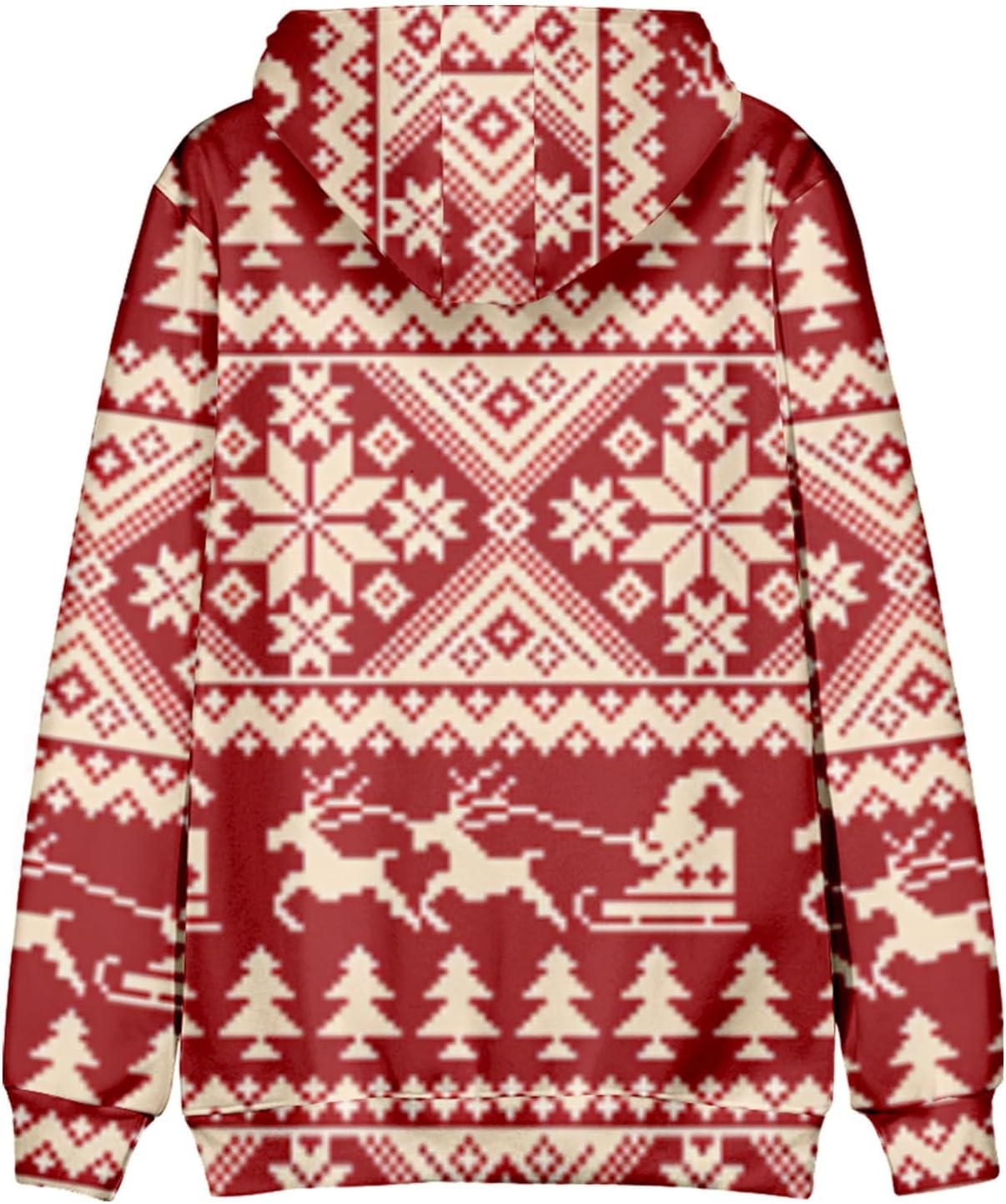 Christmas Hoodies For Men Trendy Funny Snowflake Reindeer Graphic Long Sleeve Drawstring Hooded Sweatshirts - Image 4