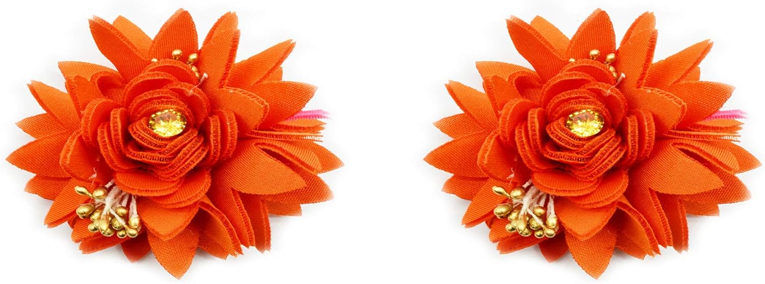 Goelx 9 Pcs Sew On Glue On Patches Single Bud Flowers Embroidery Applique Decoration for Clothes, Art & Craft, DIY Decor - Multicolor