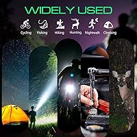 Vista 6 de Airsoft Picatinny Rail Linterna – USB recargable, 5 modos con interruptor de presión remoto, linternas tácticas profesionales para uso en exteriores