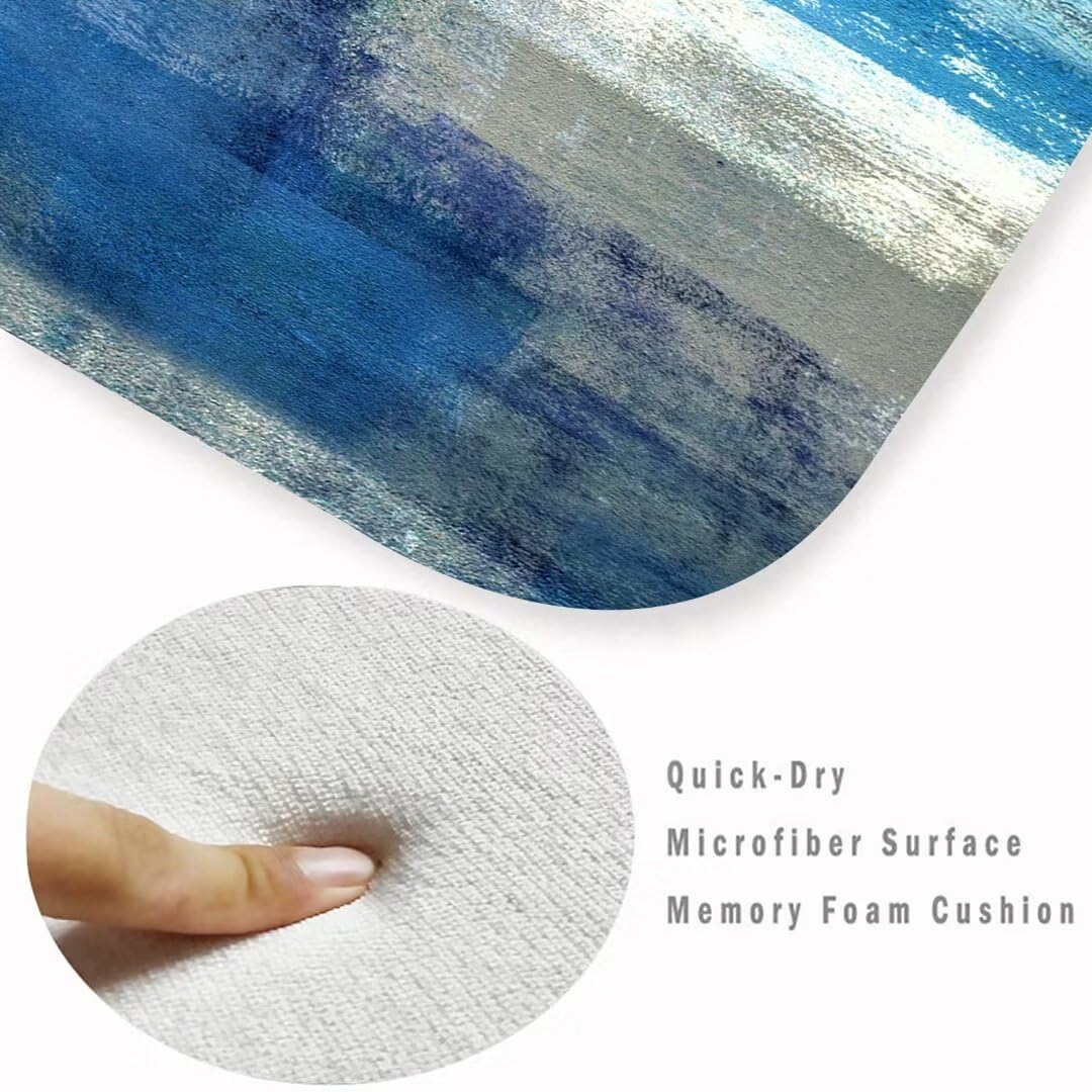 Abstract Hallway Runner Rug 2x6 Throw Rug Grey Blue Area Rug Modern Washable Long Hallway Rugs Non-Slip Bathroom Runner Floor Carpet for Bedroom Laundry Room Entrance Door Mat for Kitchen Entryway