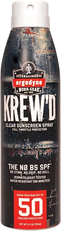 Protetor solar corporal em spray Ergodyne KREW’D 6353 FPS 50, 156 mL