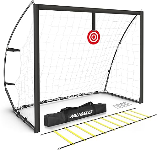 Portable Soccer Goal for Backyard, Kids Youth Adults Soccer Goal Set with Net + Ground Stakes, Soccer Target and Agility Speed Training Equipment