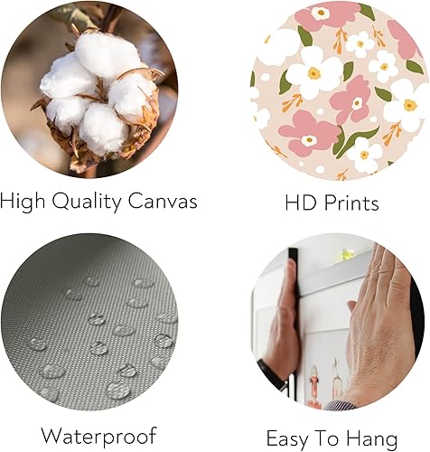 Miniatura 6 de FREEBLOSS Juego de 9 impresiones artísticas de pared de flores bohemias sin marco de 8 x 10 pulgadas, lienzo estético, pósteres artísticos botánicos