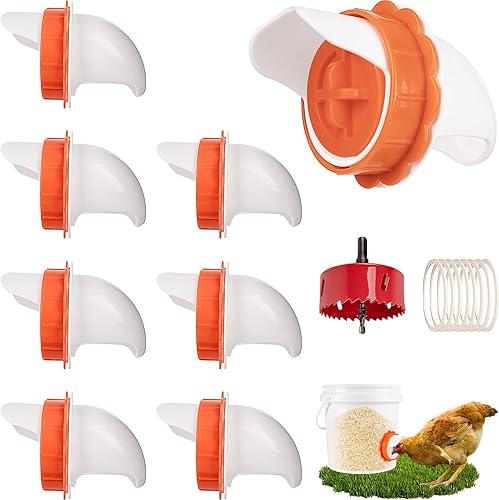 Twinkle Star Puertos de alimentación de pollo DIY, alimentador automático de pollo con tapón, a prueba de lluvia, comederos de pollo sin residuos, disponible en Yaxa Peru