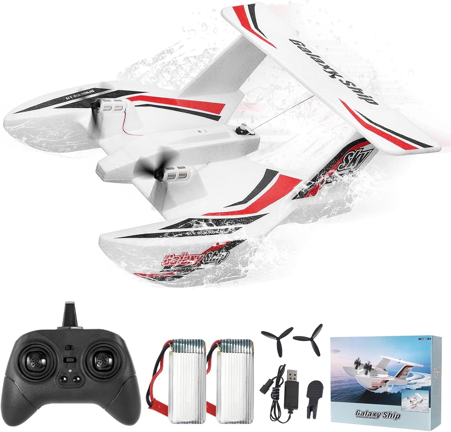 RC Plane for Water Land & Air, 3CH RC Airplane Remote Control Boat Amphibious Tri-Phibian Aircraft 2.4GHz Seaplane Glider RC Floatplane for Teens Adult
