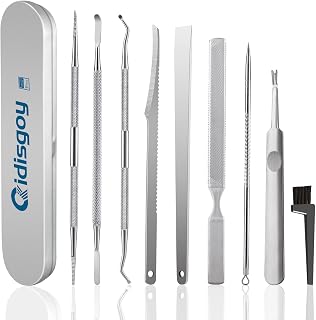 Ingrown Toenail Tool Removal Tool Kit, Premium Surgical Stainless Steel Professional Ingrown Toenail File and Lifters Manicure Care Treatment for Nail Correction Under Sidewall Clean (9PCS)