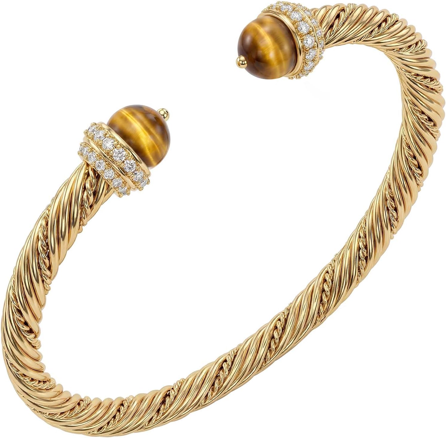Gold Bangle Bracelet for Women 14K Gold Plated Waterproof Cuff Bracelets, Stackable Twist Bracelets for Women Trendy Jewelry Gifts