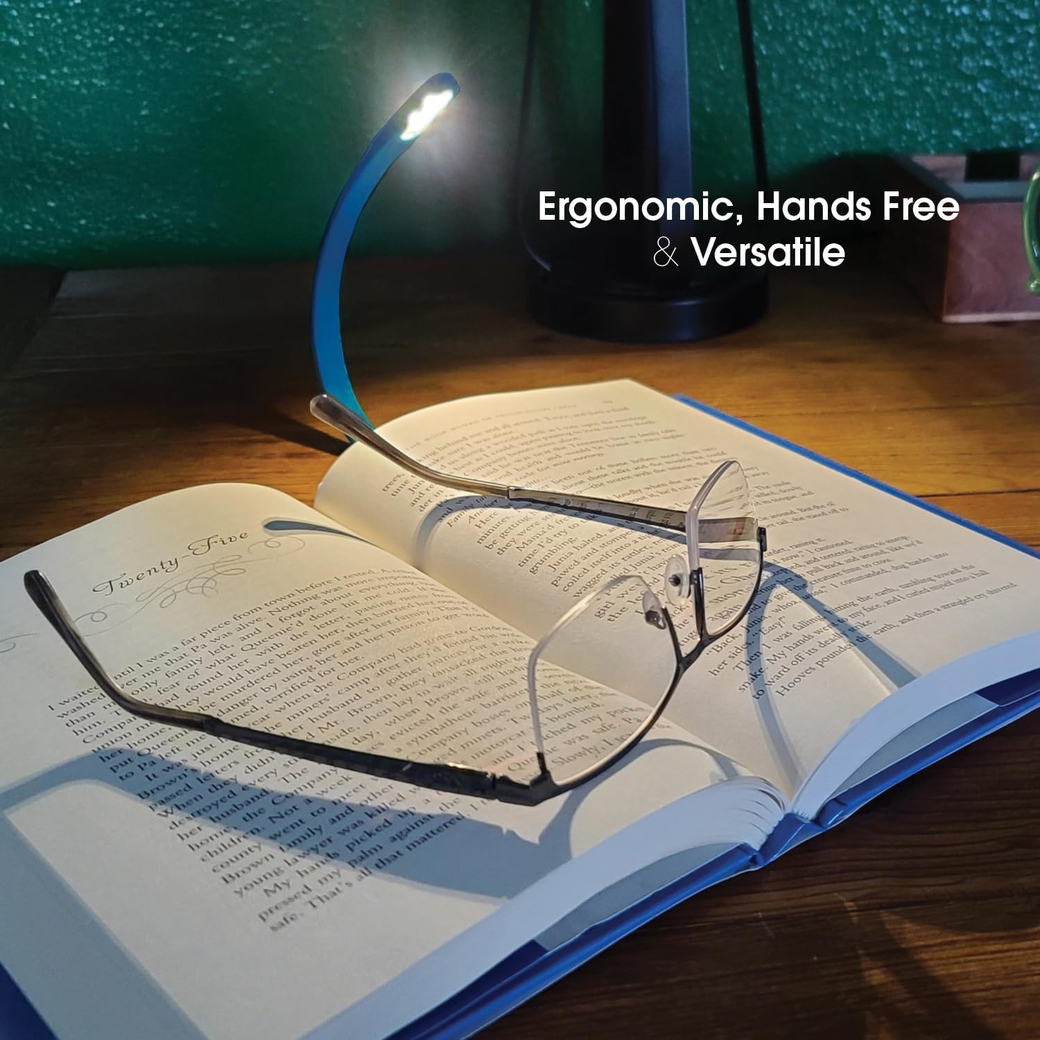 The Original Mighty Bright Recharge Clip On Rechargeable Book Light Reading Light, Warm Eye Care LEDs, Flexible, Durable, Dimmable, Perfect for Kids, Bookworms, Reading in Bed, Lasts 60 Hours (Blue)