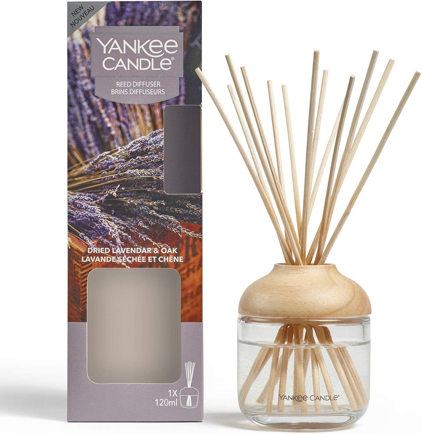 Yankee Candle Reed Diffuser | Dried Lavender and Oak | 120 ml | Up to 10 Weeks of Fragrance