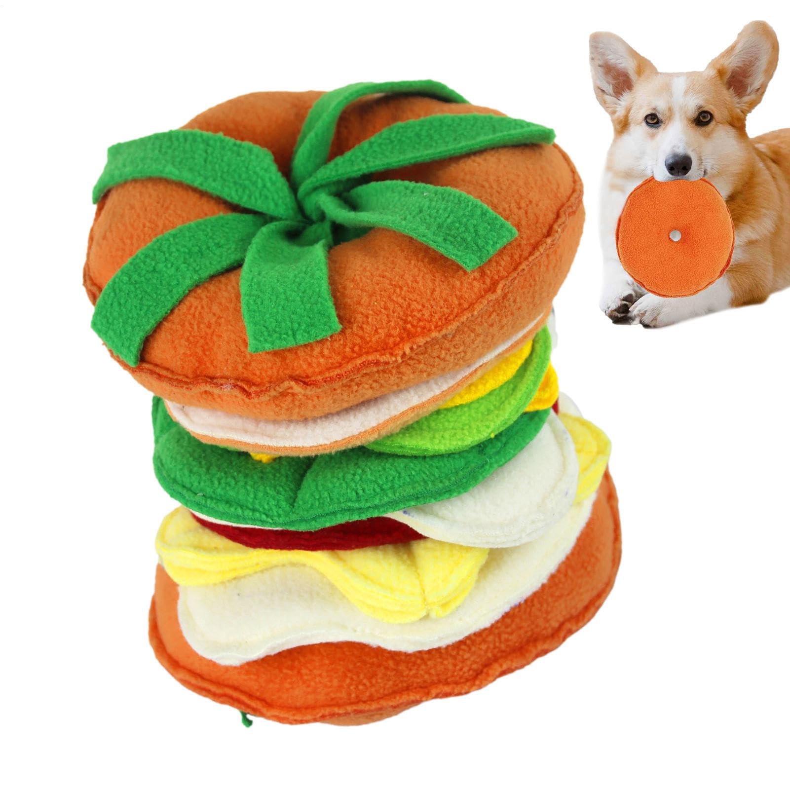 Jouet en peluche pour chien de petite et moyenne race hamburger sonore