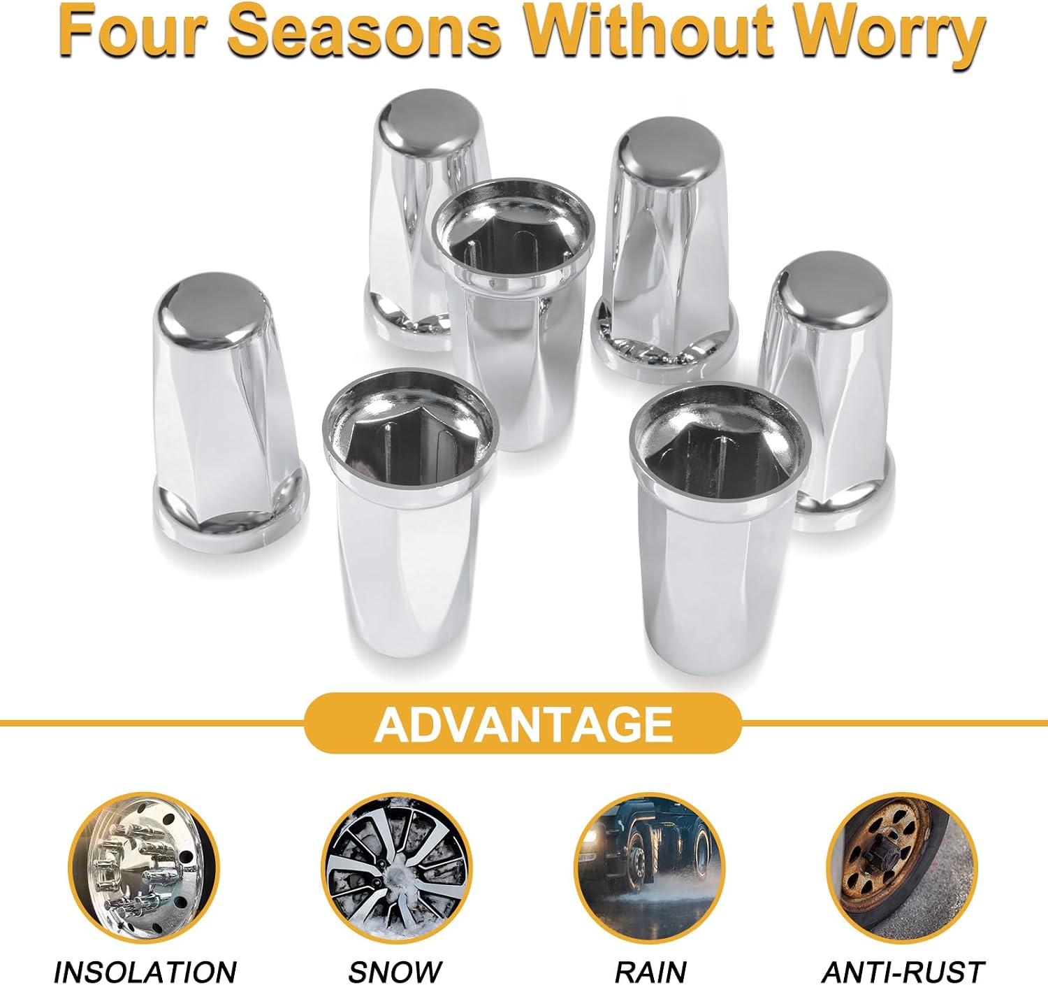 60PCS 33mm Lug Nut Covers for Semi Trucks