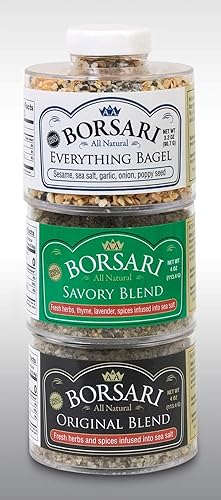 Miniatura 2 de Borsari Juego de regalo de sal sazonada salado multiusos sin gluten bagel todo y condimentos originales mezclas gourmet de sal marina con hierbas y