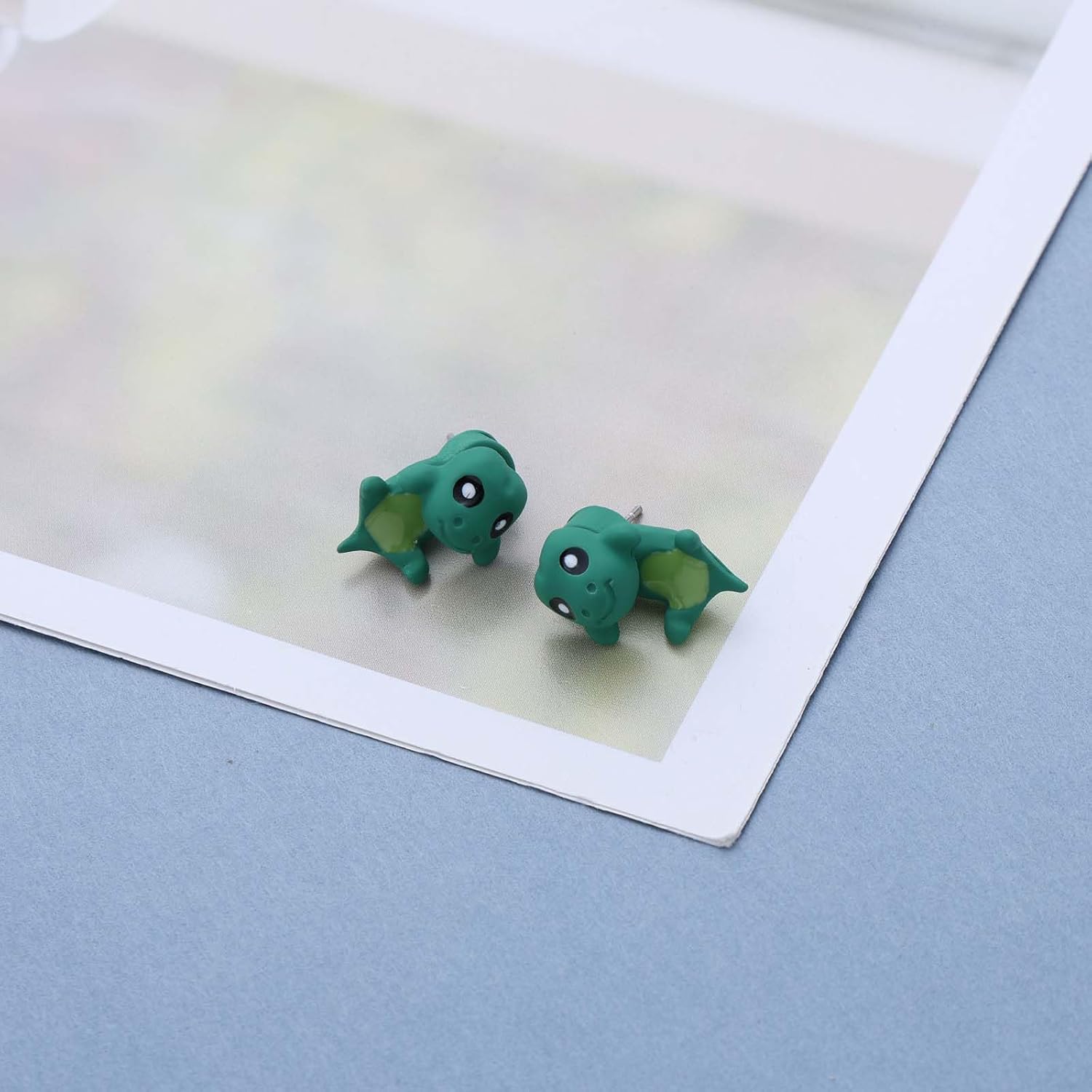 Boho Brown Cartoon Dinosaur Earrings Yellow Funny Animal Earring Vintage Cute Dinosaur Stud Earrings Personalized Animal Ear Jacket Earring Jewelry for Women - Image 4