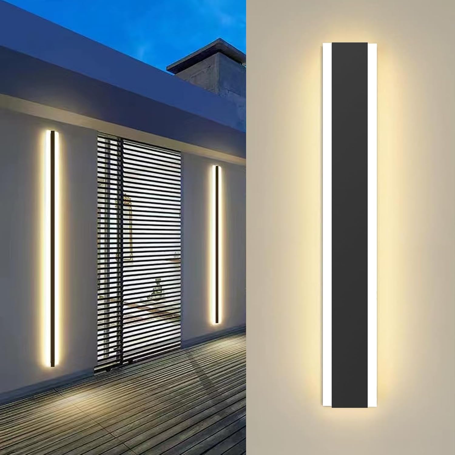 Outdoor Wall Light RGB Modern Wall Light with Music Groove Function LED Wall Light Outdoor Wall Sconce Outdoor Light Fit Modern Wall Light Waterproof IP65 Rust Resistant Aluminum