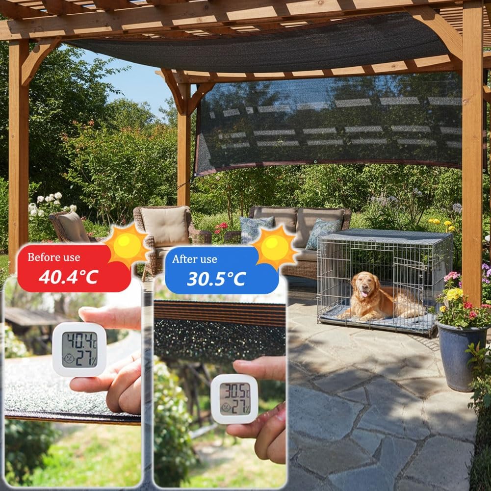 Tessuto a baldacchino resistente ai raggi UV con occhielli – durevole parasole per patio, serra, cuccia per cani, dimensioni da 1 x 4 m a 9,5 x 20 m, resistente alle intemperie e facile da installare