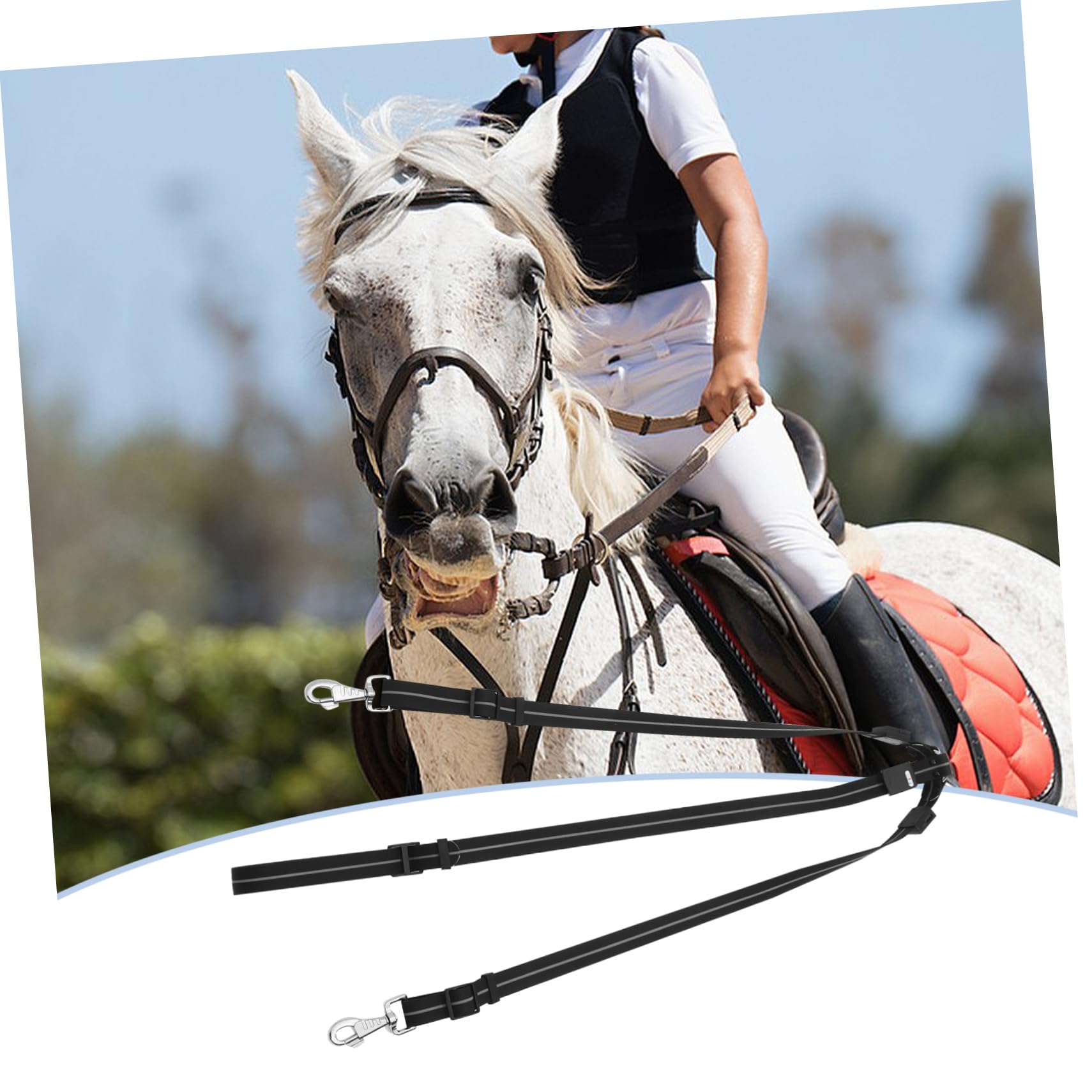 Correa LED para Caballo Negra, Correa de Tracción para Equitación | Carga Usb, Diseño Portátil, Pu Nailon y Carcasa Abs Smd, Aleación de Aluminio, para Aficionado Ecuestre Estilo Aleatorio