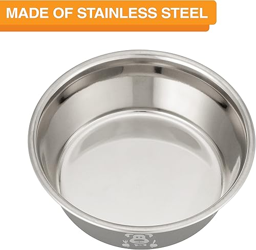 Miniatura 3 de Neater Pets - Tazón de acero inoxidable para alimentos o agua de Hungry Dog (gris, 4 tazas)