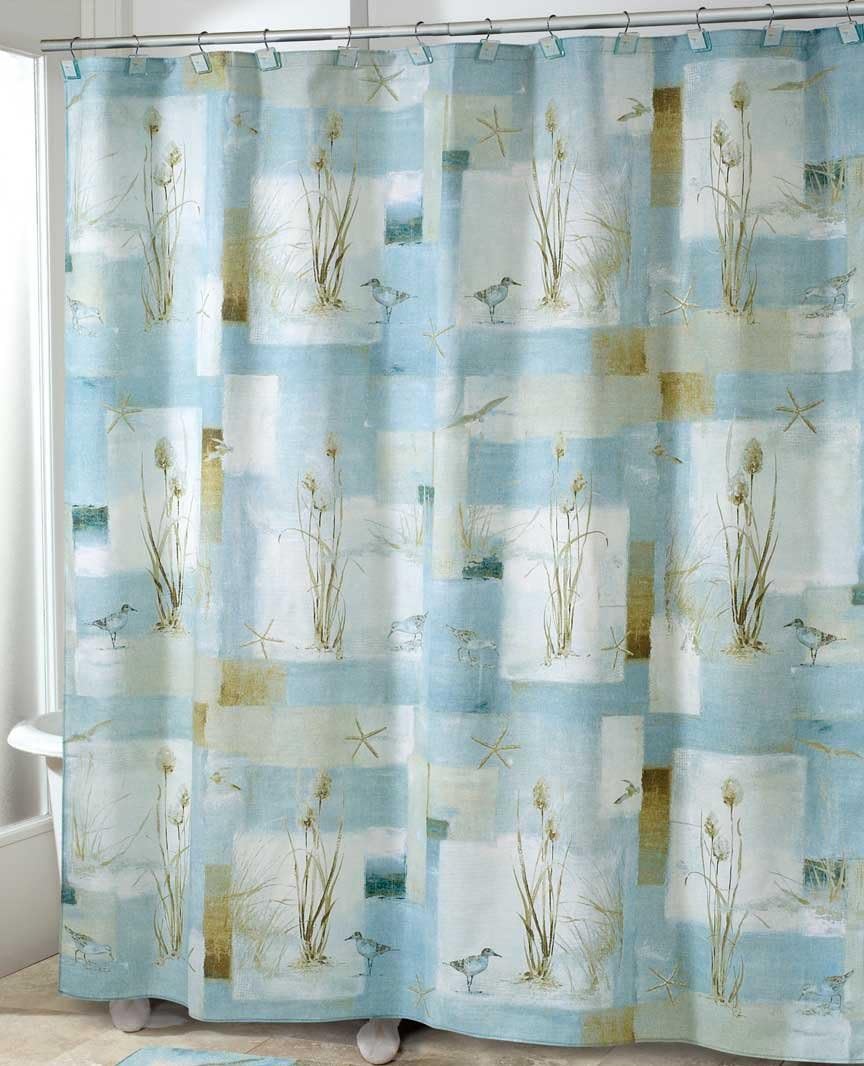 Blue Waters Shower Curtain | Nautical Decor Beach House Shower Curtain