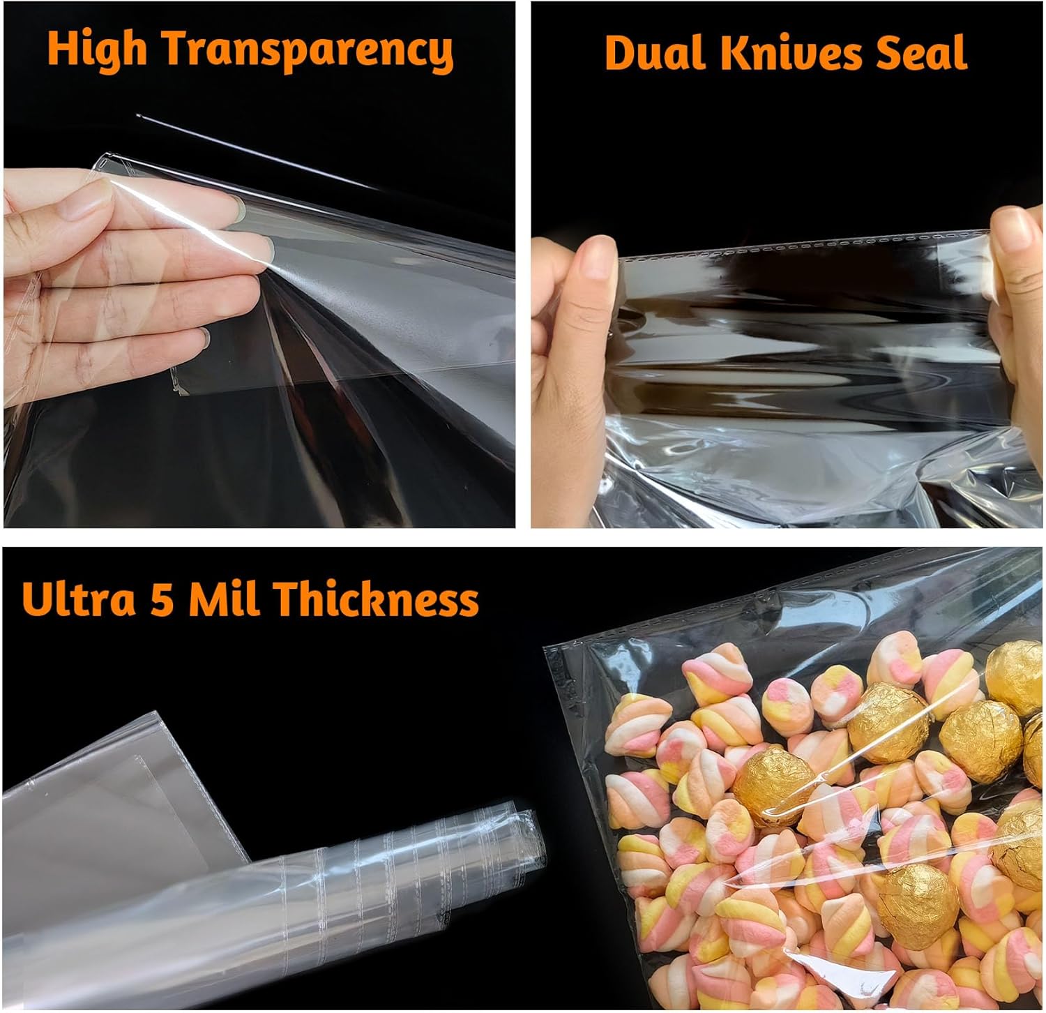 6 Pack Extra Large Cellophane Bags 30 x 40 Inches: 2.8 Mil Ultra Thick Clear Plastic Gift Basket Bags - Crystal Clear Wrap for Huge Baskets, Christmas Gifts, Easter Hampers & DIY Party Favors - Image 4