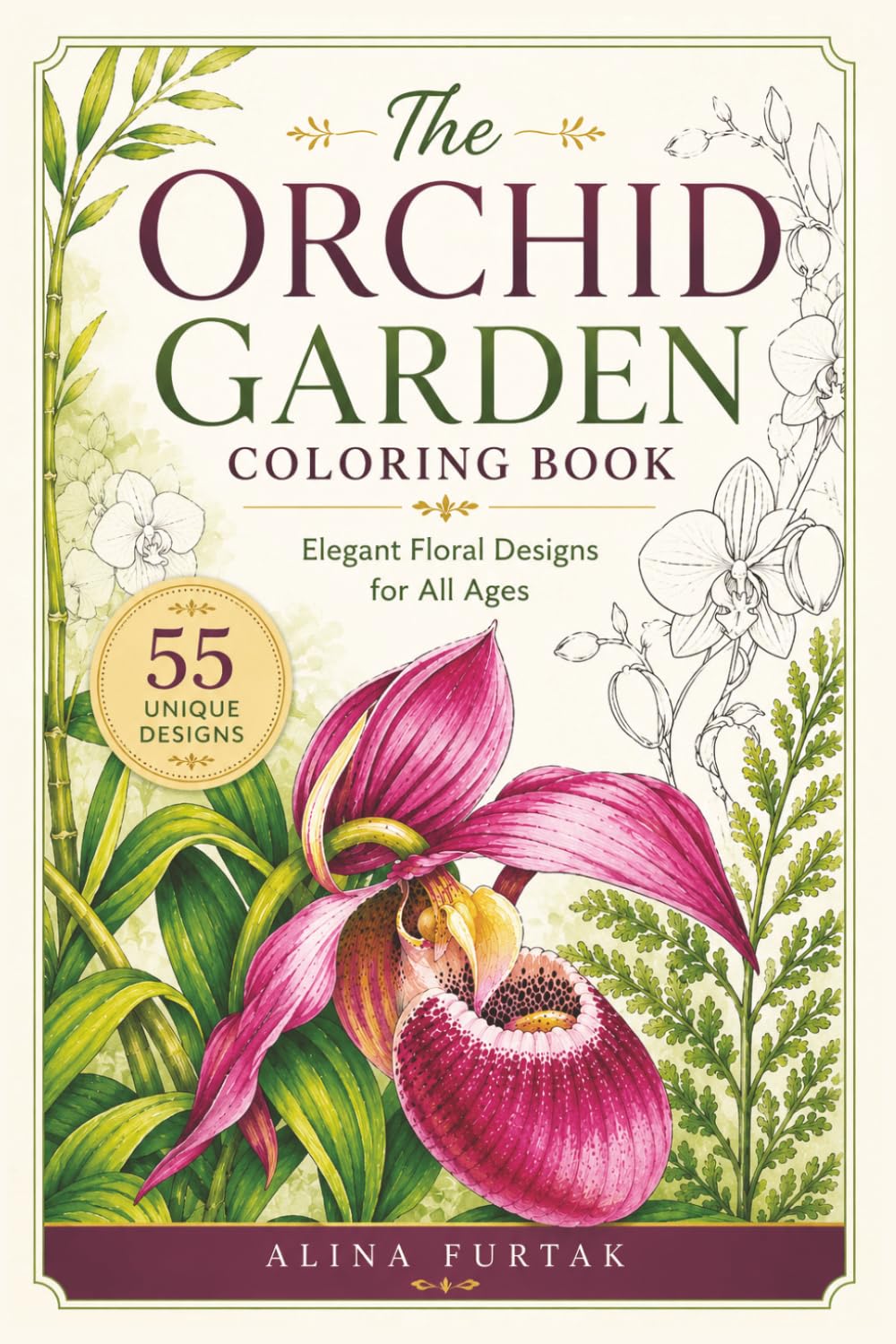 The Orchid Garden Coloring Book: Elegant Floral Designs for All Ages (Botanicals: Imagine and Solve)