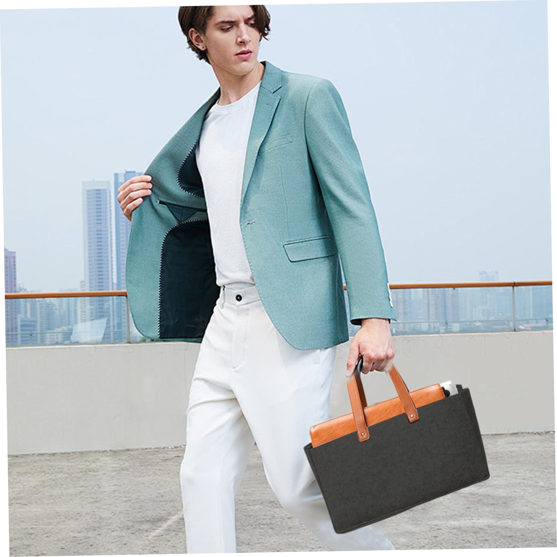 Organizer per pannolini Borsa in feltro con scomparti Portadocumenti Borsa da lavoro con manici Design aperto Caddy per auto in feltro Ufficio portatile per insegnanti, materiale scolastico e da la