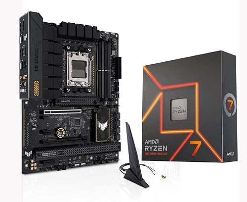 Procesador de escritorio desbloqueado AMD Ryzen 7 7700X de 8 núcleos y 16 hilos AM5 con ASUS TUF Gaming B650-PLUS WiFi DDR5 PCIe 5.0 Ryzen 7000 ATX