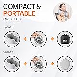 MANXUEKAI Travel Neck Pillow 100% Pure Memory Foam Travel Pillow for Sleeping on Airplane,Car,Train,Bus,Office and Home Use,Washable Soft Cotton Cover，Gifts-Light Grey