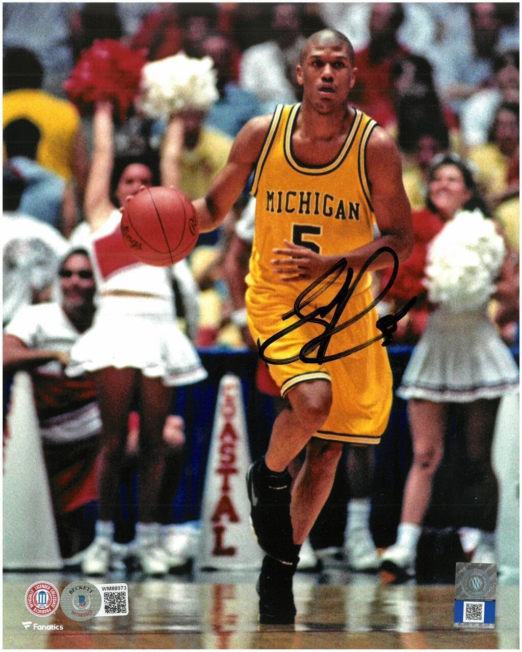 Jalen Rose Autographed UofM 8x10 Photo #3 - Autographed NBA Photos