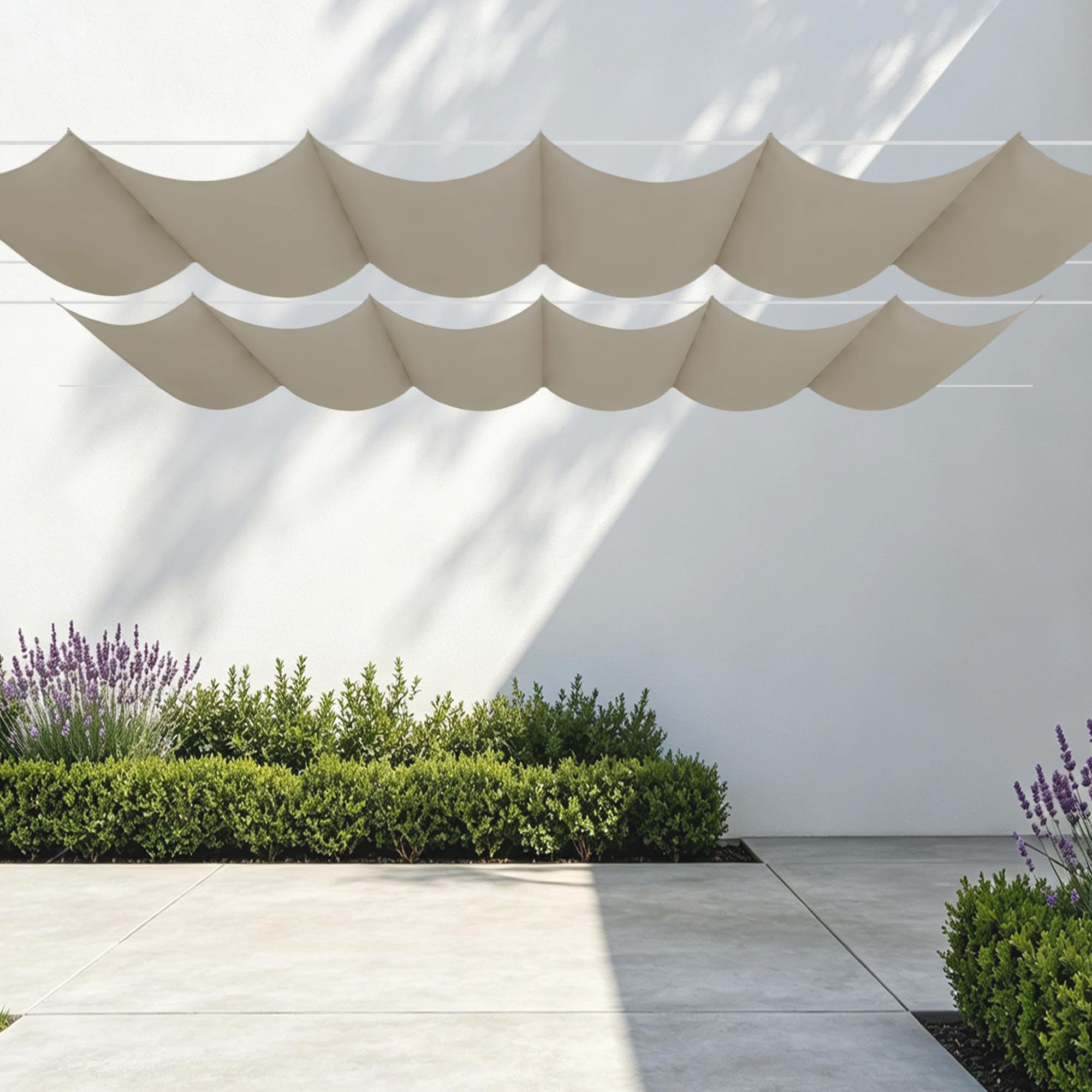 Voile ombrage rétractable contre la chaleur sur balcon terrasse 2x5m