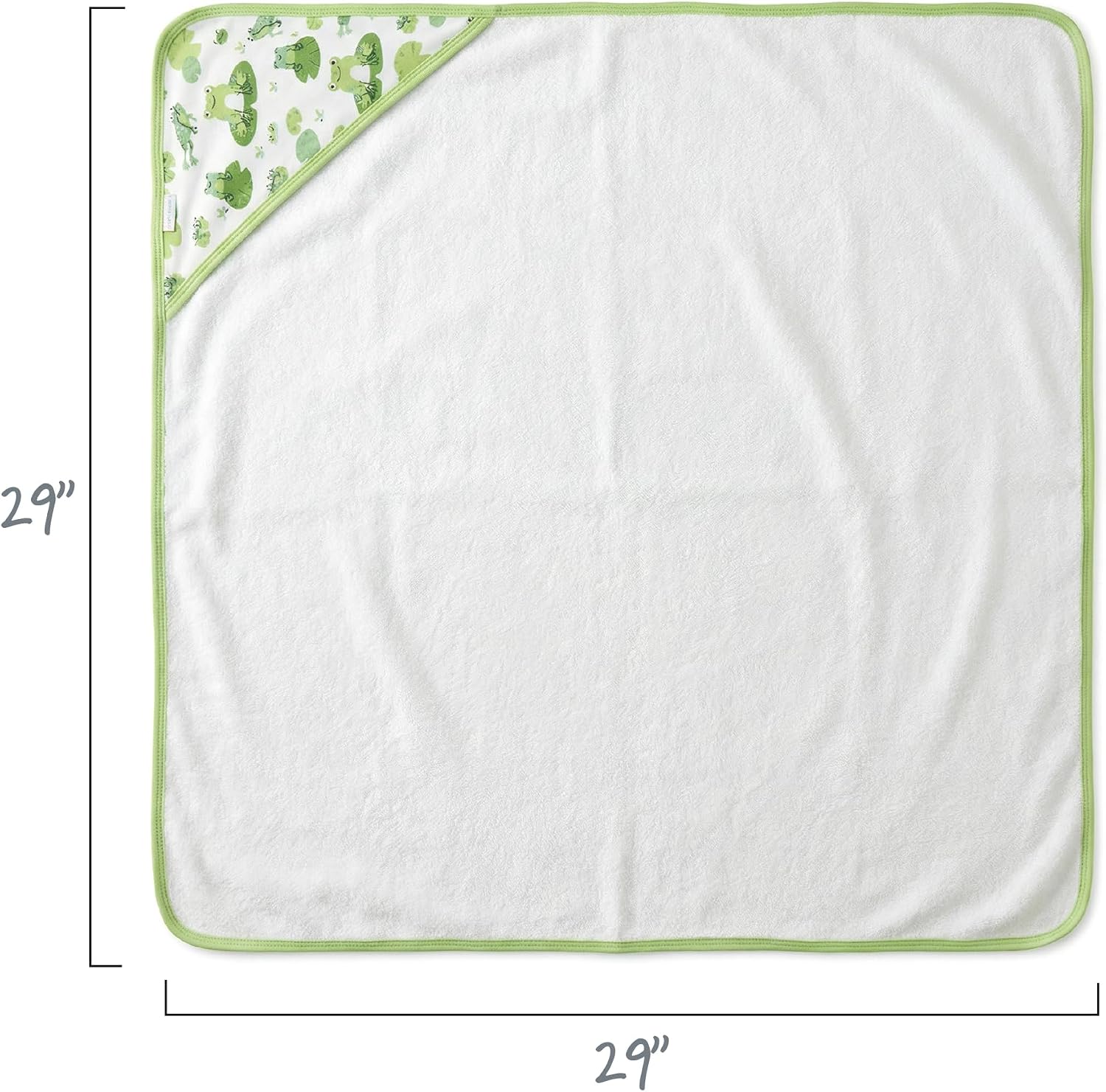 Butterblu Harper - 100% Organic Cotton Hooded Towels in Soft and Absorbent Baby Terry, 2-Pack, Leaf Frog, One Size