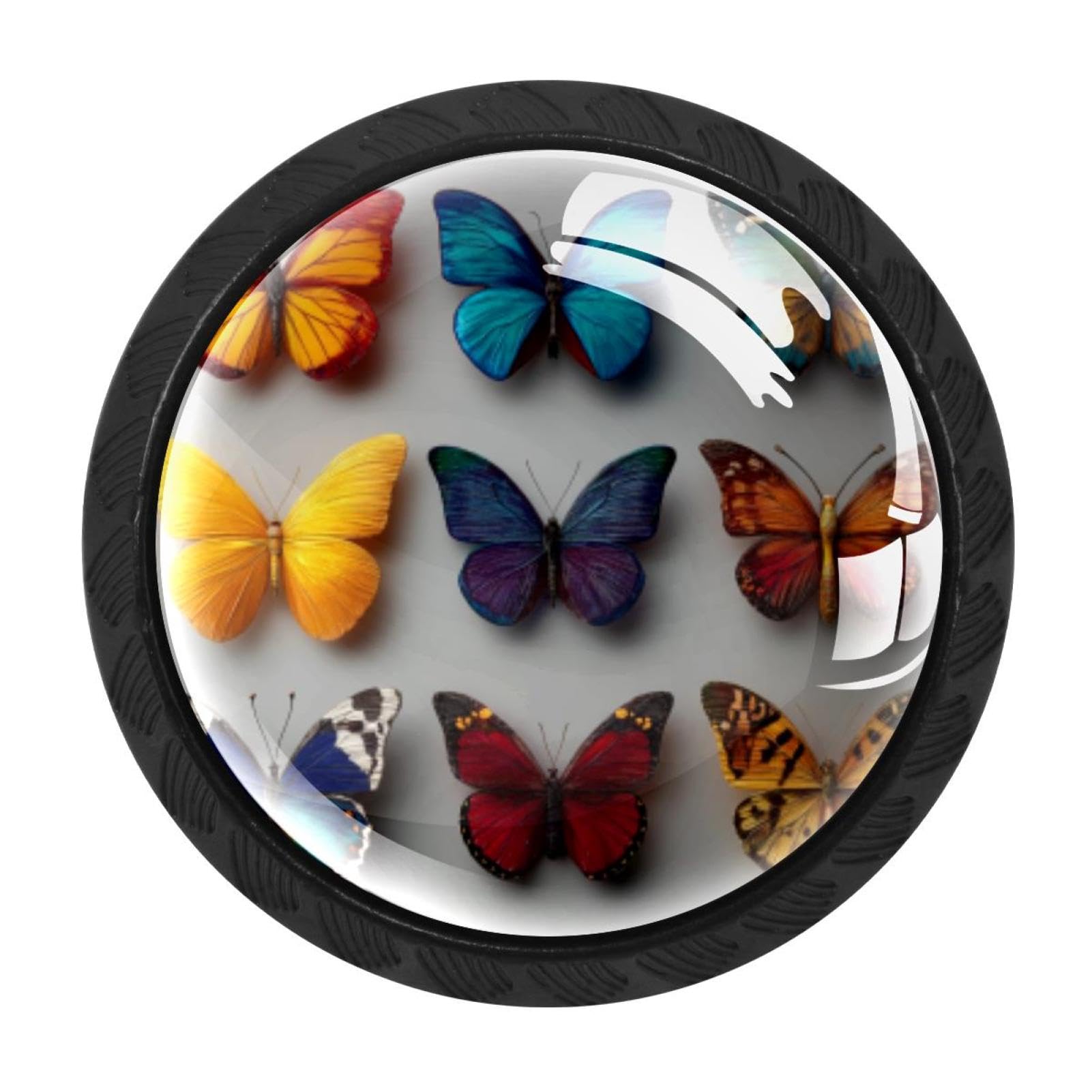 CHENZZZZ 4 Pack Black Colored Butterflies (3) Cabinet Pulls Kitchen Cabinet Handles Ideal for Cabinet,Drawer,Cupboard and Wardrobe