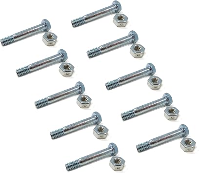 The ROP Shop 10-Pack - Shear PINS & Bolts fit John Deere 1332DDE 524D 724D 826D Push Snow Blower