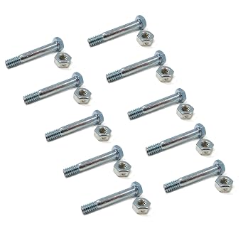 The ROP Shop | Pack of 10 Shear Pin Bolt & Nut for Ariens Sno-Thro 920, 932, 939 Series 24"