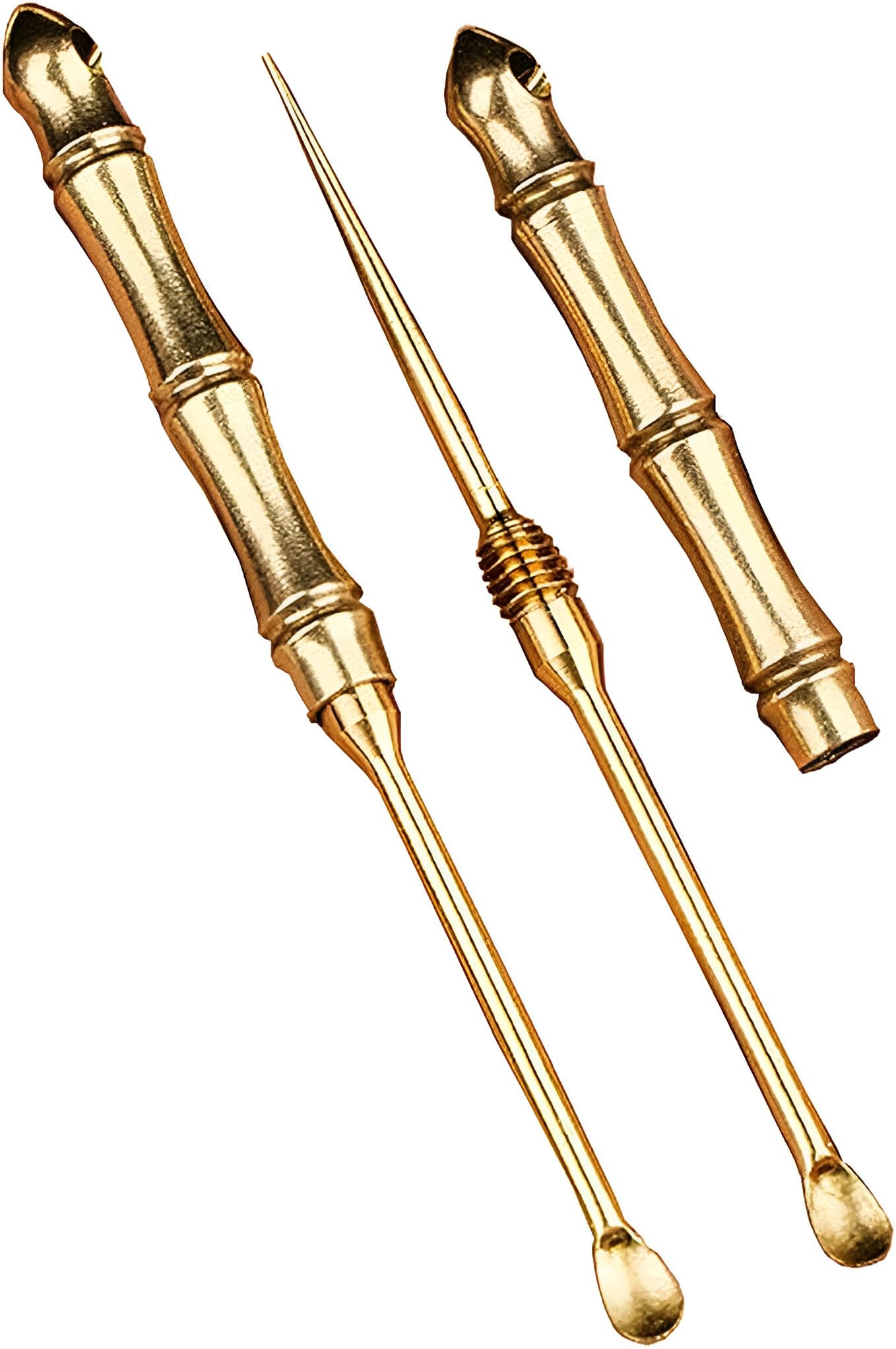 2-in-1 Portable Titanium Toothpicks & Ear Wax Remover, Metal Brass Keychain, Reusable Camping Fork for Outdoor Picnic & EDC Care Tools-image-11