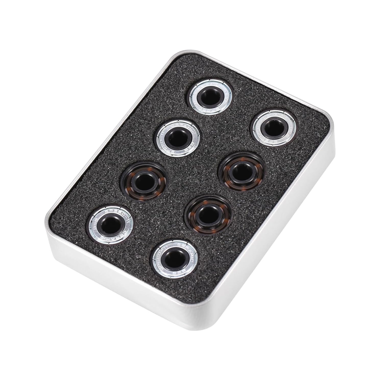 16pcs 608 Inline Skate Bearings, Hybrid Ceramic Ball Bearings with Steel Races, High Speed Low Noise for Roller Skates, 8mm x 22mm x 7mm Single Miniature Bearings