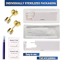 Vista 6 de 2 piezas, kit de perforación de orejas, pistola de clavos para orejas automática e indolora, desechable, aséptica, doméstica, pistola de perforación