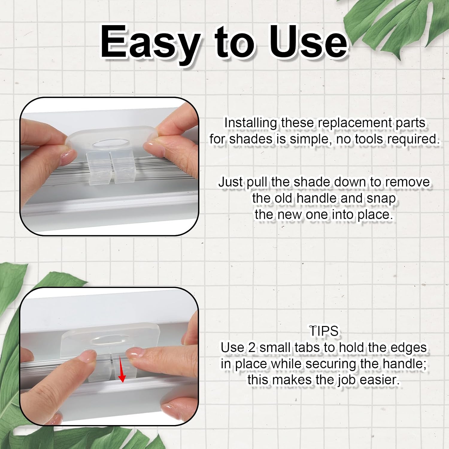 Transparent Blind Lift Handles, Cordless Cellular Shades Replacement Pulls