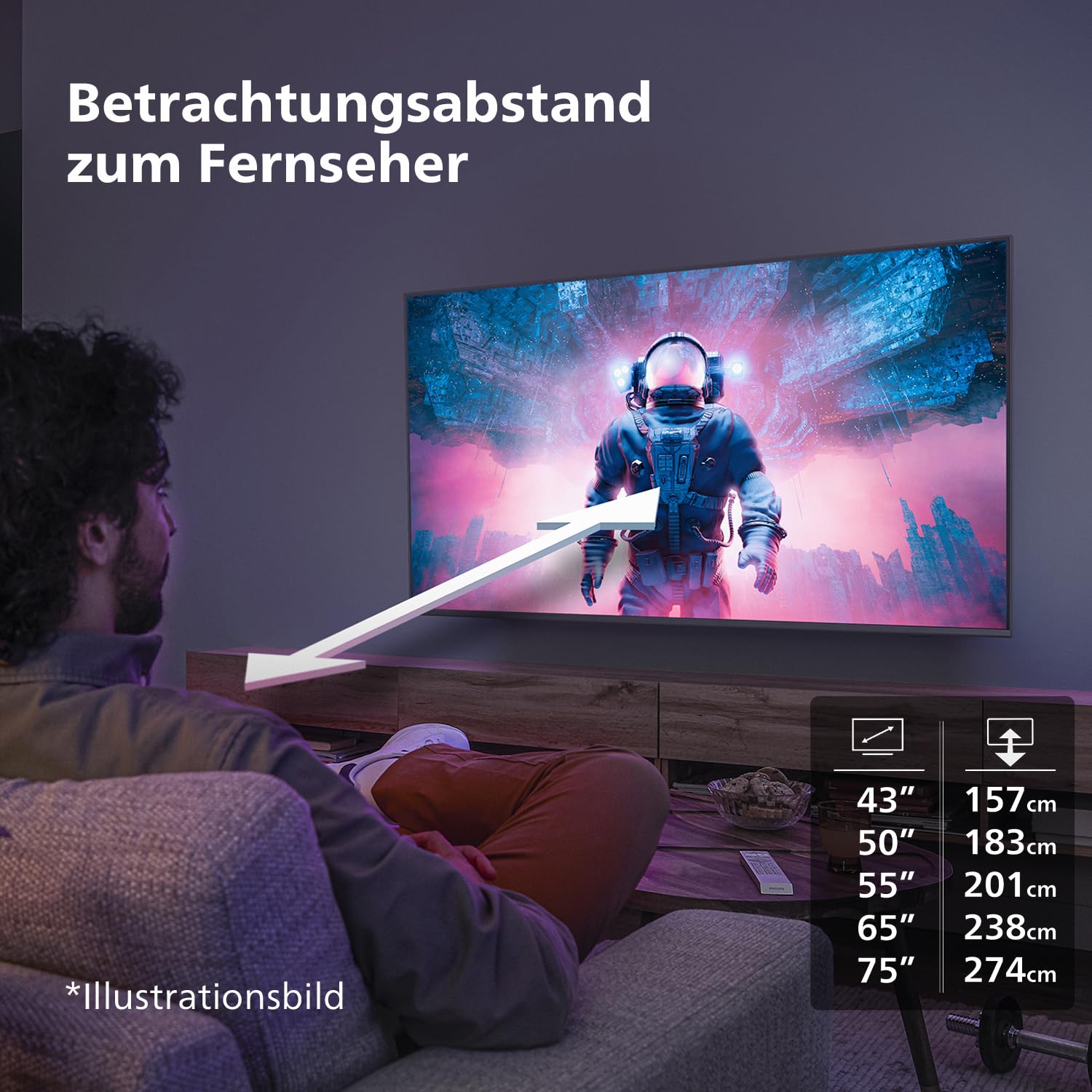 Philips 50PUS7609 4K LED Smart TV - 50-Zoll Display mit Pixel-präziser Ultra HD Titan OS Plattform und Dolby Atmos-Klang. Funktioniert mit Alexa und Google Sprachassistent – Anthrazitgrau