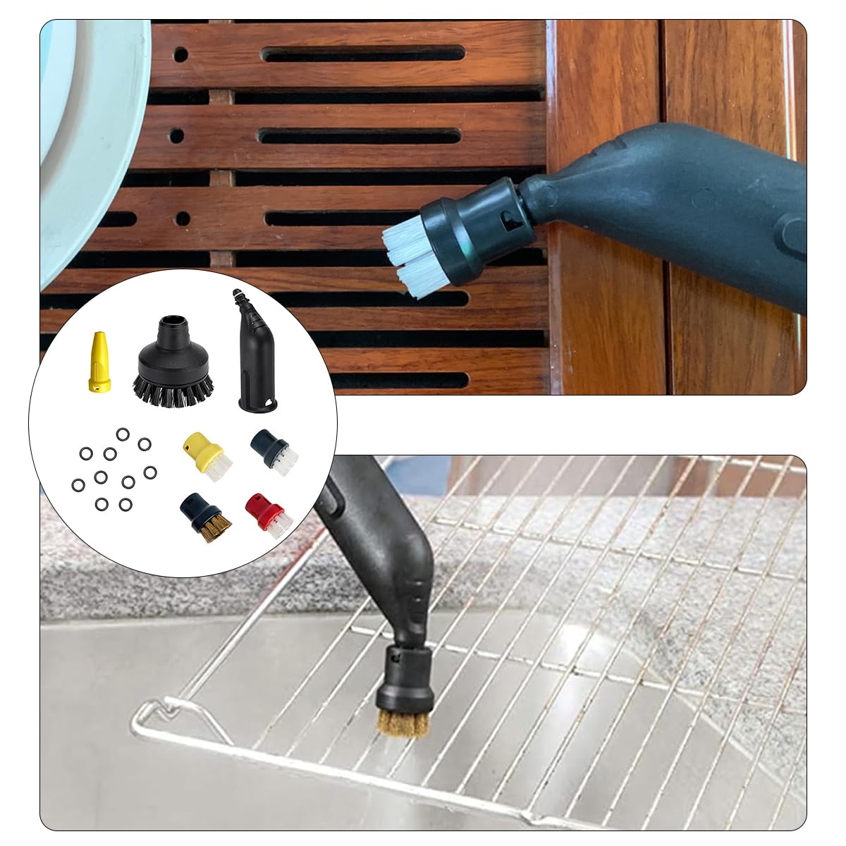 Set Spazzole Per Pulitore A Vapore Kärcher - 8 Pezzi, Compatibile Con SC1/SC2/SC3/SC4/SC5/SC7/CTK10 - Foto 5