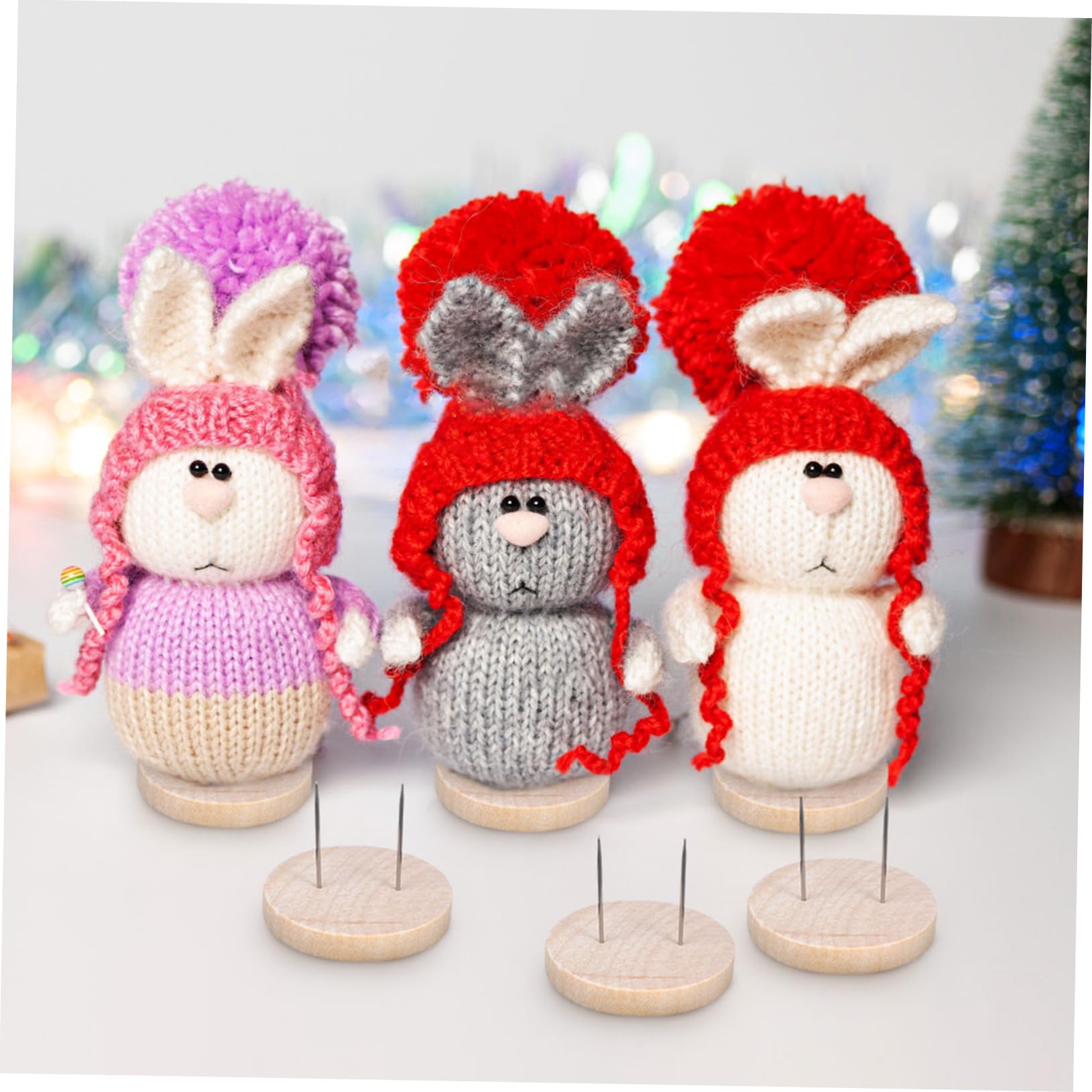 STOBOK 4 Sätze Puppenbasis Puppenständer Displayhalter Wiedergeborene Babypuppen Puppenwagen Puppenkleidung Puppenhauszubehör Puppennadel Miniatur Stehpuppe Hölzern 6 Stück * 4