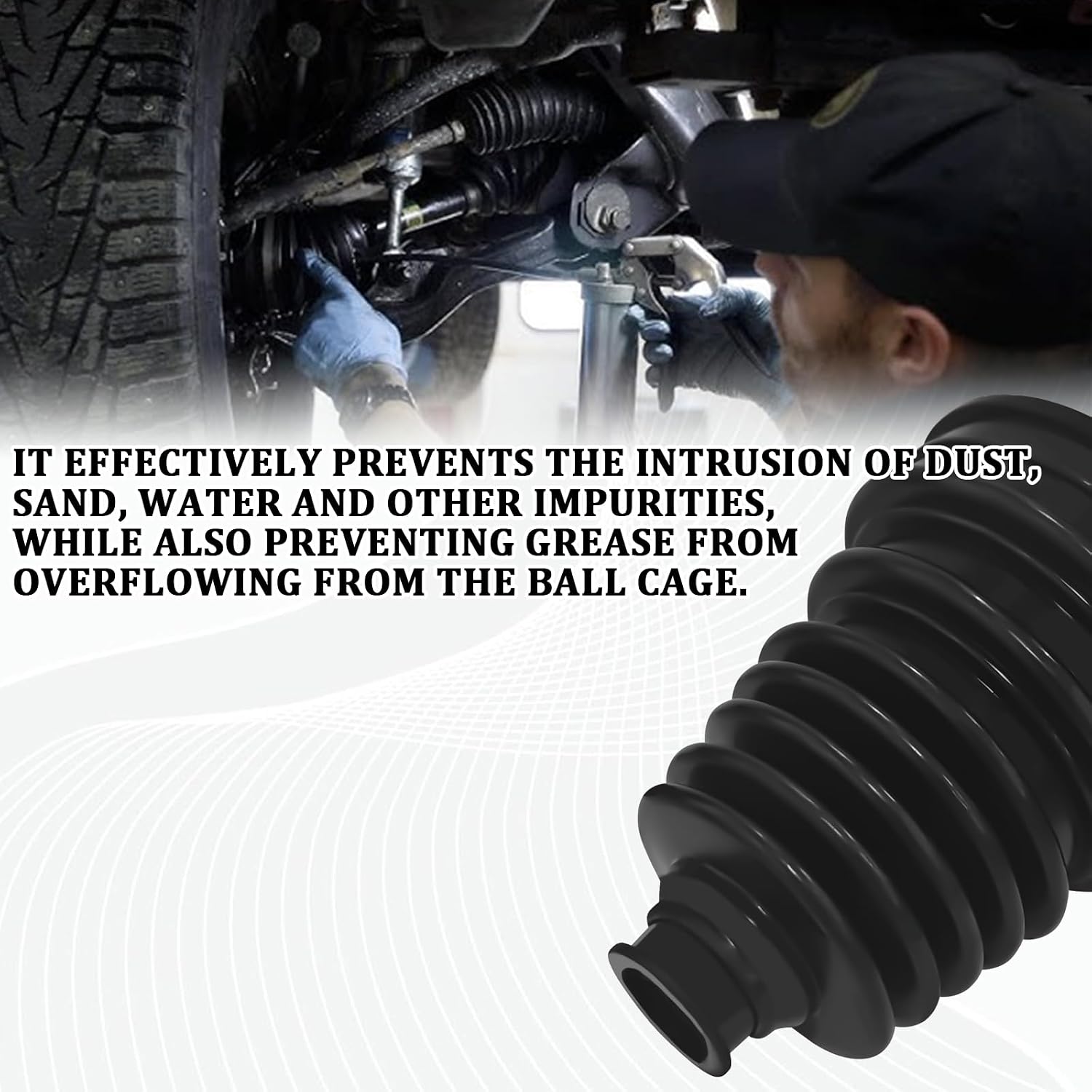 CV Boot Repair Kit CV Axle Boot Repair Kit with Stainless Steel Clamp & Cable Tie for Protect Axle, Universal Silicone One-piece CVs Axle Joint Boots Set Flexible & Waterproof for Cars(2PCS)