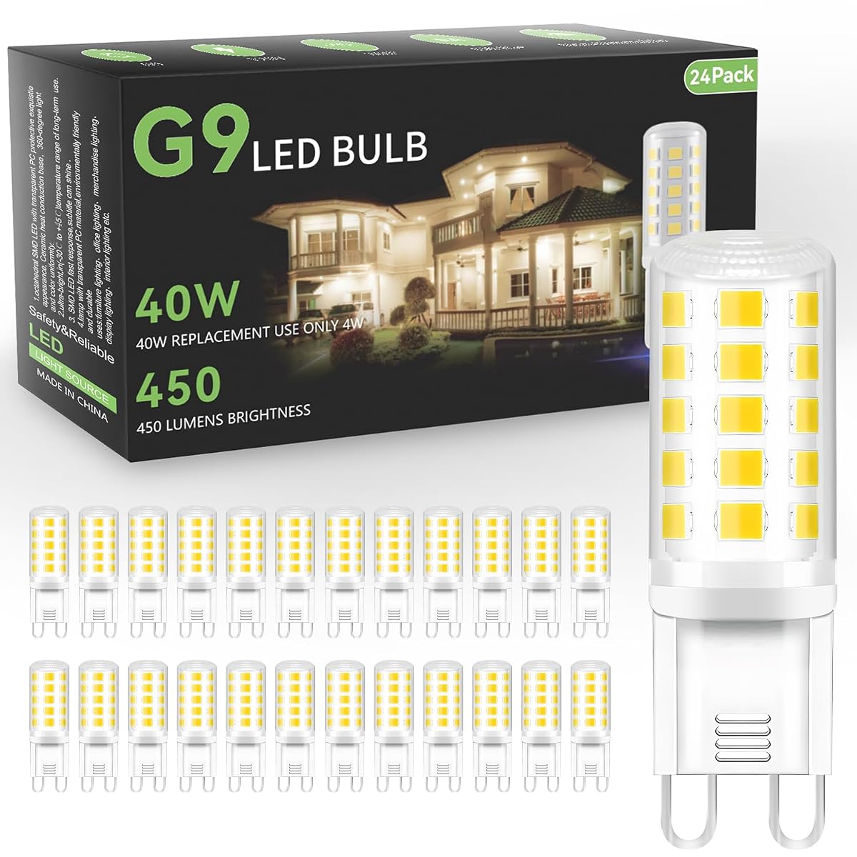 Tjoy 24 Pack G9 Led Bulb 4W 40 Watt Equivalent Halogen 6000K Daylight