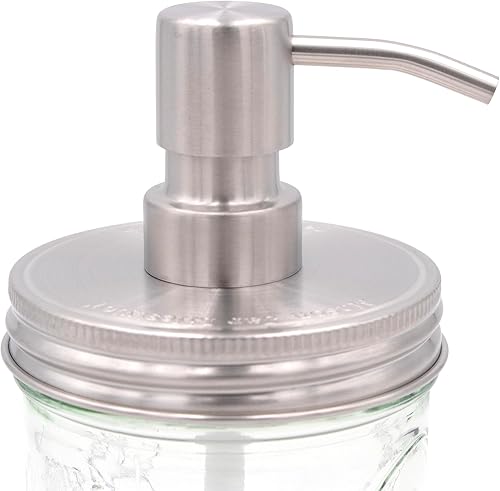 Mason Jar Lifestyle Tapa de bomba de jabón de acero inoxidable satinadocepillado #5  Bomba de jabón de mano superior  dispensador de loción tapas de