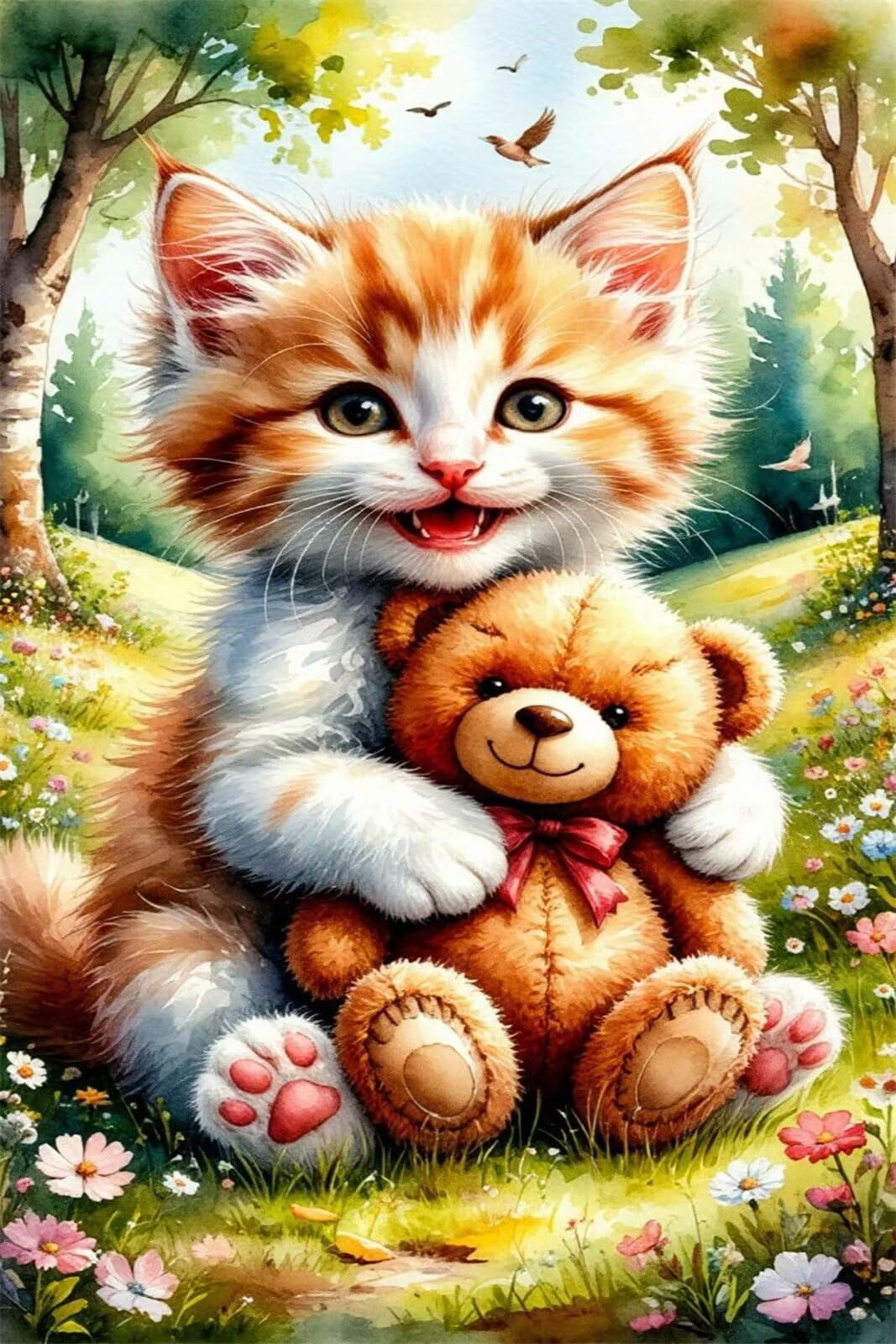 Puzzle 3000 sztuk kwiaty niedźwiedź kot puzzle niemożliwe, łamigłówki, łamigłówki, gry logiczne dla całej rodziny, puzzle dla dorosłych 3000 sztuk 122 x 81 cm