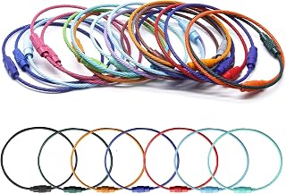 Waziaqoc 20pcs Stainless Steel Wire Keychains Cable, Cable Key Ring Heavy Duty Key Chain Cable Loop for Keys Luggage Tags ID Tags, 2mm Thick, Length 5.9inch/ 150mm, Mixed Color